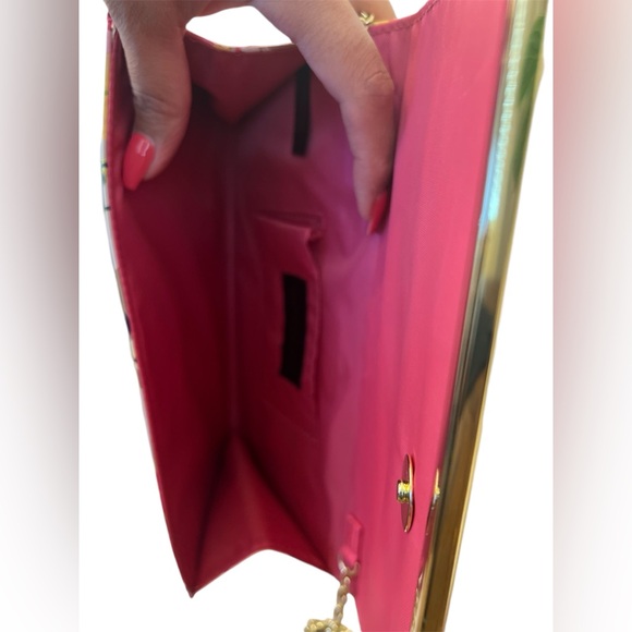 Jessica McClintock Patent Floral Envelope Clutch - Picture 5 of 6